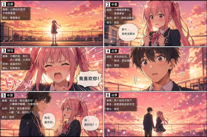 AI comic storyboard: readable dialogue text, clean speech bubbles, stable layout.