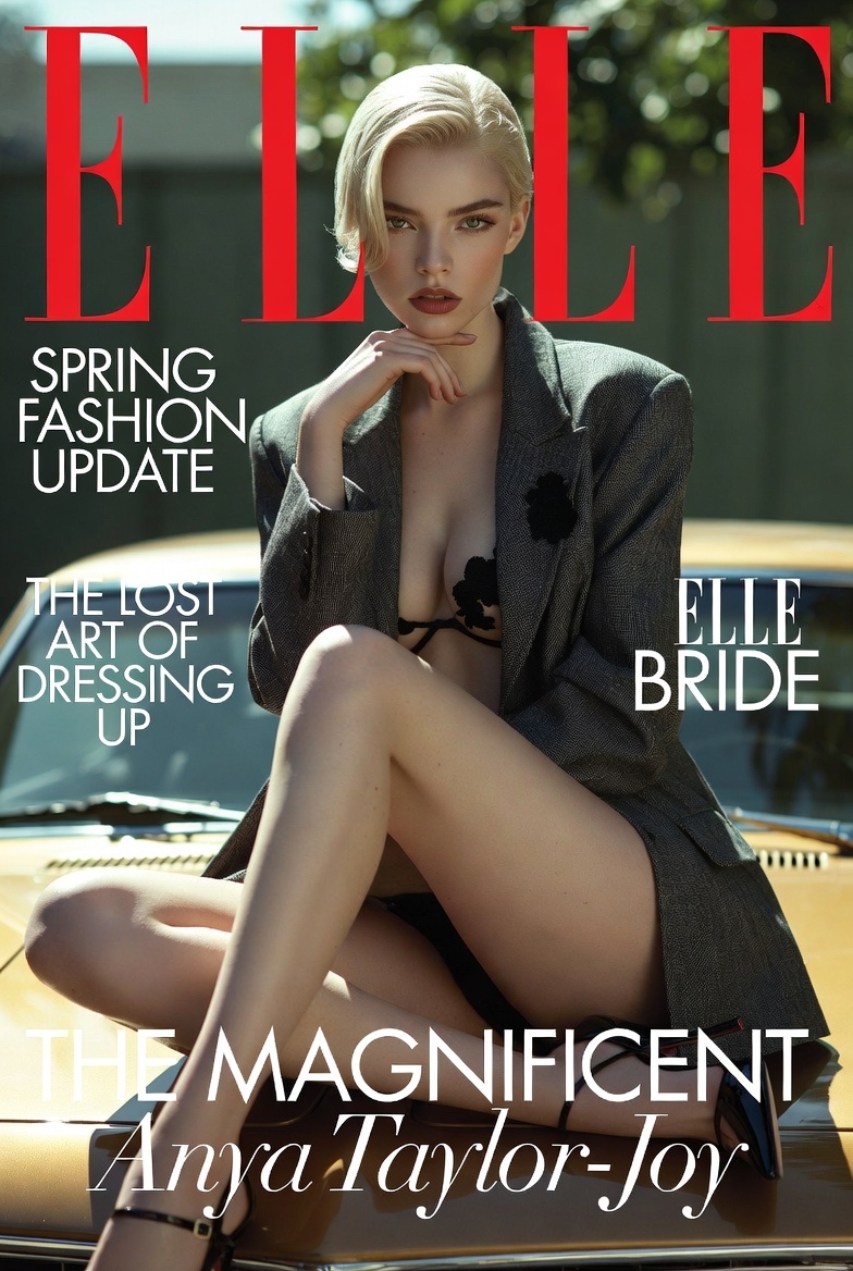 Magazine cover example (before): typography and layout.